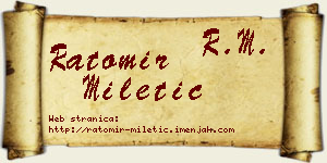 Ratomir Miletić vizit kartica